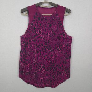 Lululemon Sculpt Tank Top Size 6 Racerback Cheetah Animal Print Purple Pink Gym